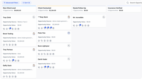 TheraSaaS custom client pipeline screenshot